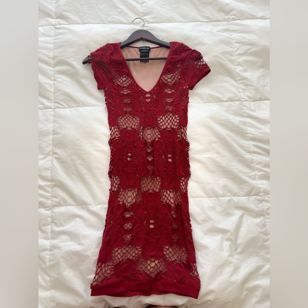 Red lace dress
